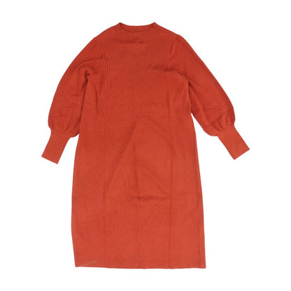 Rust Solid Cardigan Sweater
