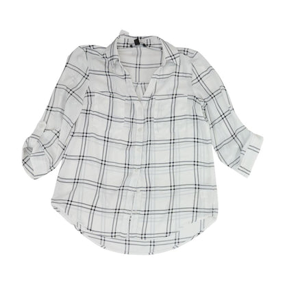 White Check Button Down