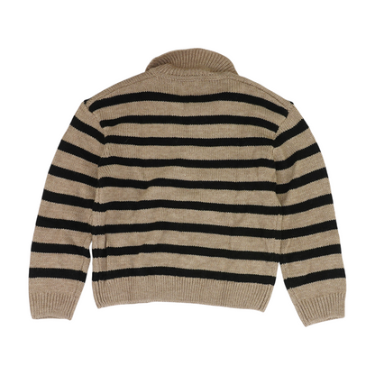 Tan Striped Pullover Sweater