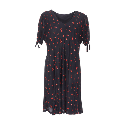 Black Plus Print Midi Dress