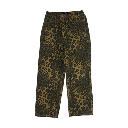 Brown Animal Print Relaxed Jeans