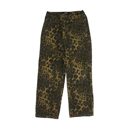 Brown Animal Print Relaxed Jeans