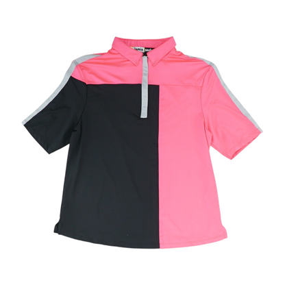 Neon Pink Color Block Blouse