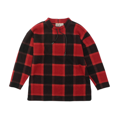 Vintage Red Check Sweatshirt Pullover