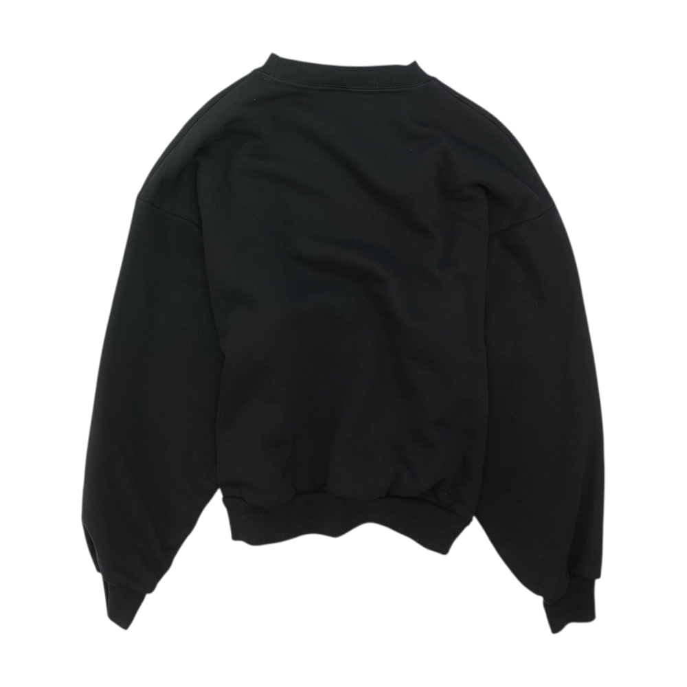 Black Solid Sweatshirt Pullover