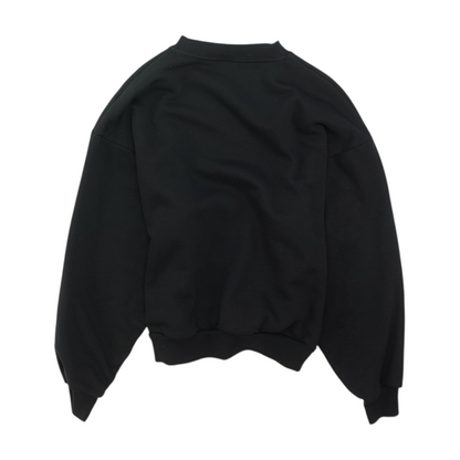 Black Solid Sweatshirt Pullover
