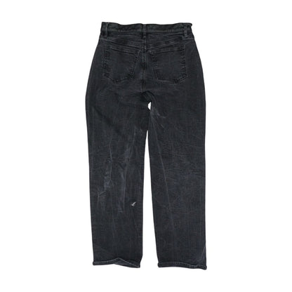 Black Solid Straight Leg Jeans