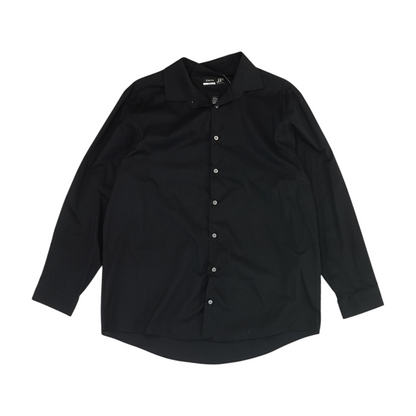 Black Solid Long Sleeve Button Down