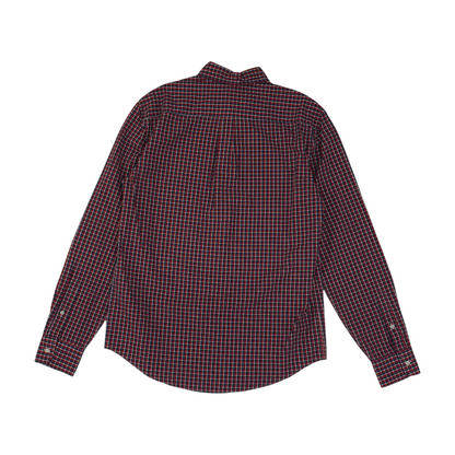 Red Plaid Long Sleeve Button Down
