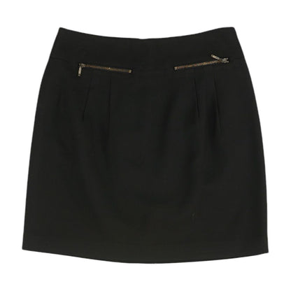 Black Solid Mini Skirt