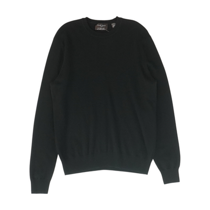 Black Solid Pullover Sweater