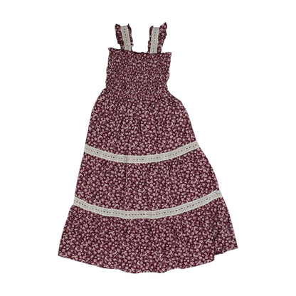 Maroon Floral Maxi Dress