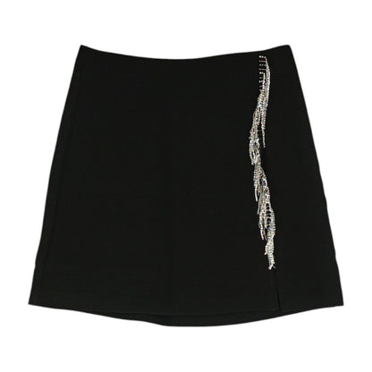 Black Solid Mini Skirt