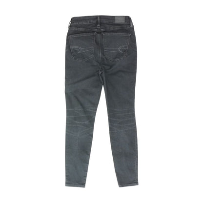 Black Solid High Rise Skinny Leg Jeans