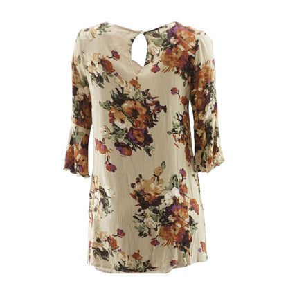 Brown Floral Midi Dress