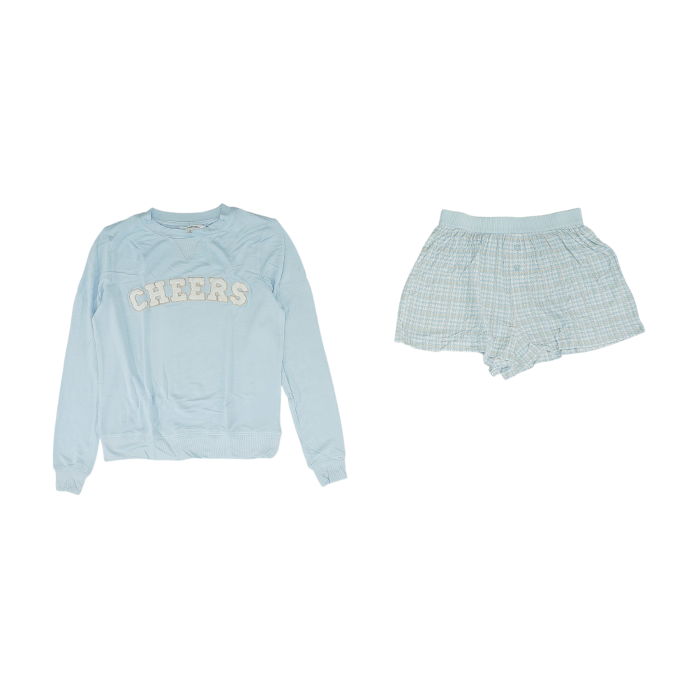 Honeydew Blue Solid Pajama Set – Image 1