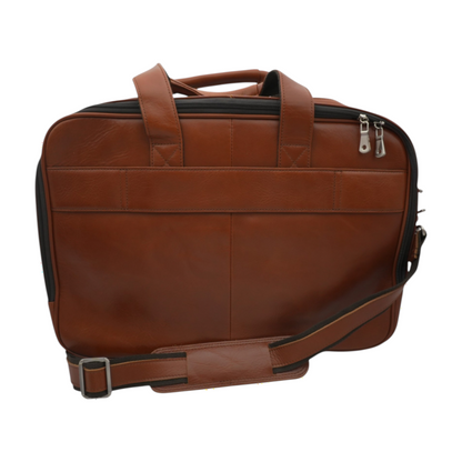 Augus Brown 19" Dual Zipper Laptop Messenger Bag Laptop Bag – Image 2