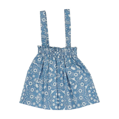 Blue Graphic Midi Skirt