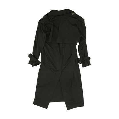 Black Solid Peacoat Coat