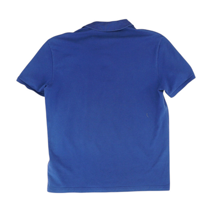 Blue Solid Short Sleeve Polo