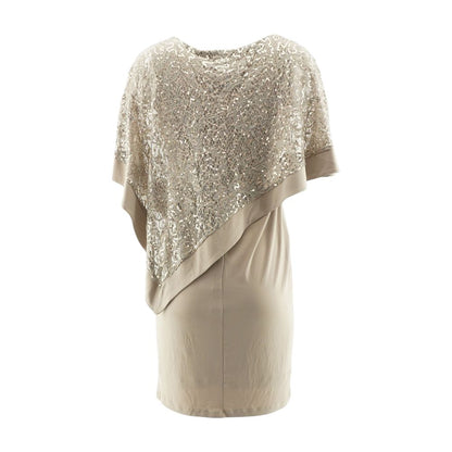 Tan Solid Midi Dress