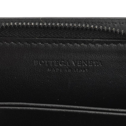 Black Intrecciato Leather Zippered Coin Purse