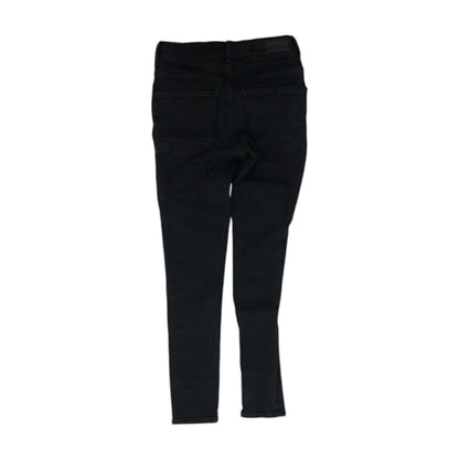 Black Solid High Rise Skinny Leg Jeans