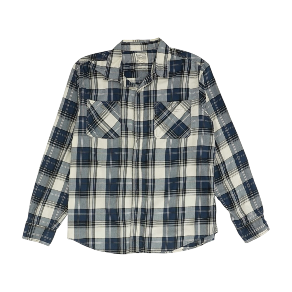 Blue Plaid Long Sleeve Button Down