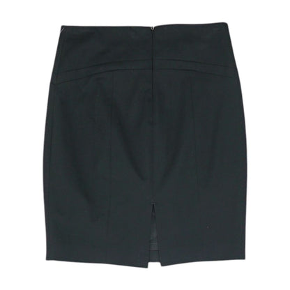 Black Solid Midi Skirt