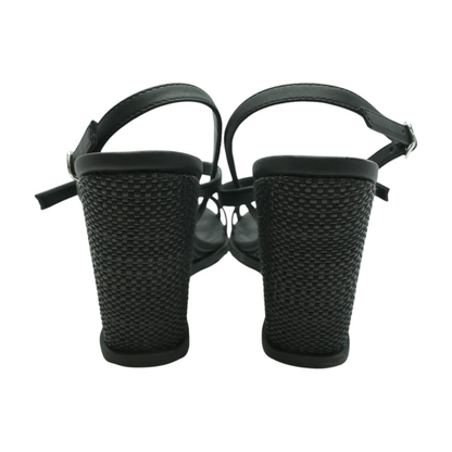 Black Wedged Sandals