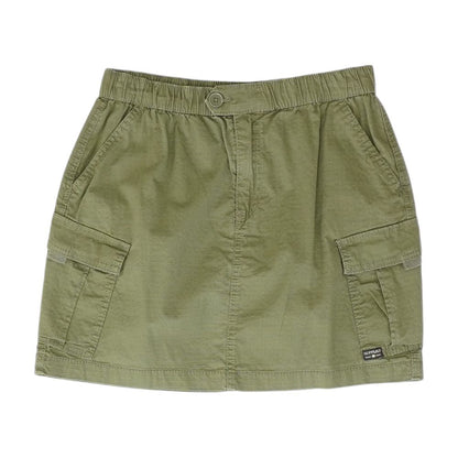 Green Solid Mini Skirt