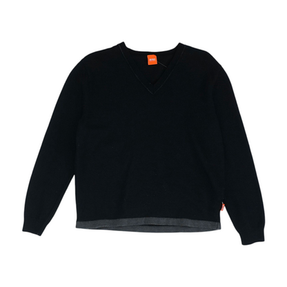 Black Solid Pullover Sweater