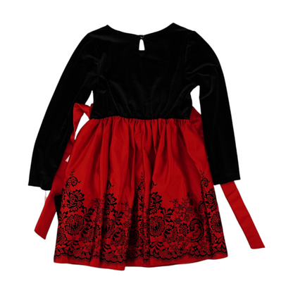 Red Color Block Formal Dress