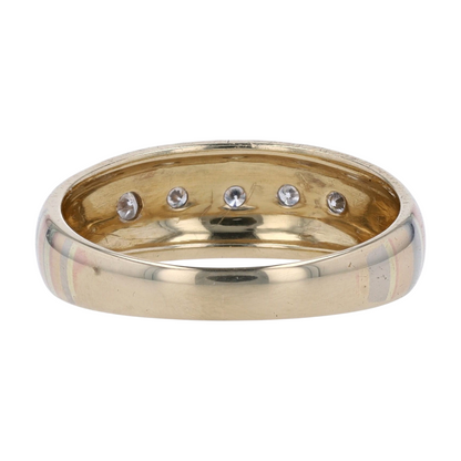 14K Tri-Tone Gold Band