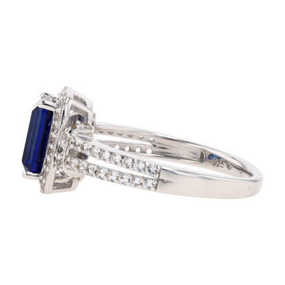 Sterling Silver Synthetic Sapphire Fashion Ring