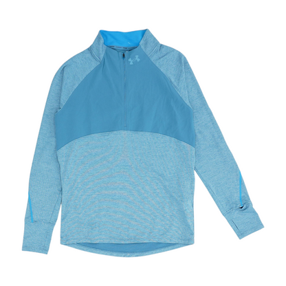 Blue Solid 1/4 Zip Pullover