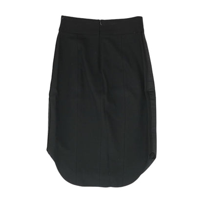 Black Solid Midi Skirt