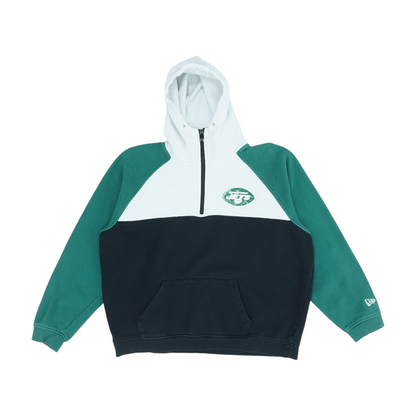 Black New York Jets Color Block 1/4 Zip Pullover