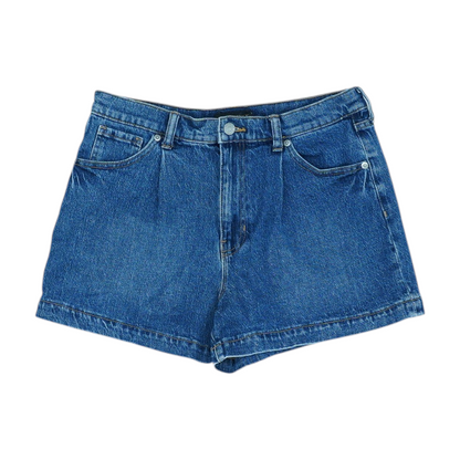 Blue Solid Denim Shorts