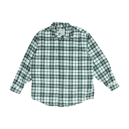 Green Plaid Flannel Button Down