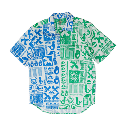 Multi Graphic Short Sleeve Button Down