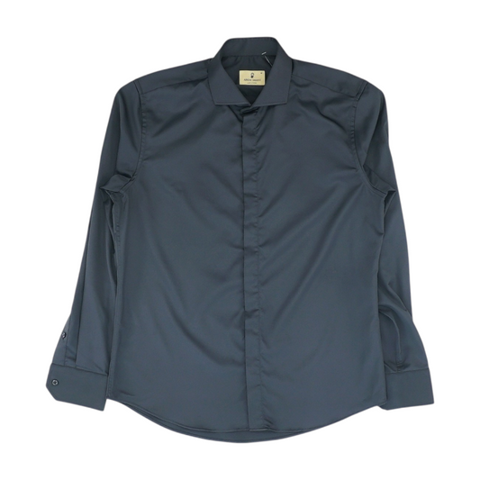 Black Solid Long Sleeve Button Down