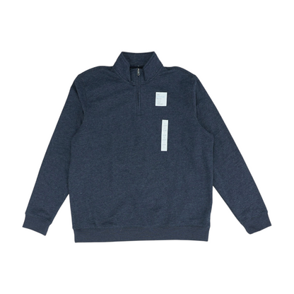 Blue Solid 1/4 Zip Pullover