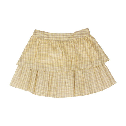 Yellow Plaid Midi Skirt