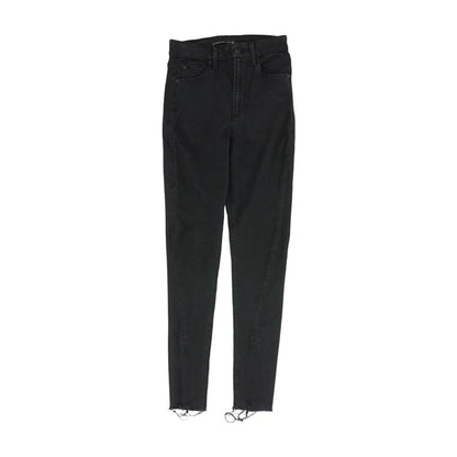 Black Solid High Rise Skinny Leg Jeans
