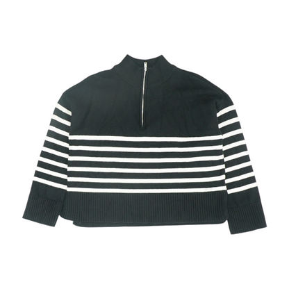 Black Striped 1/4 Zip Sweater