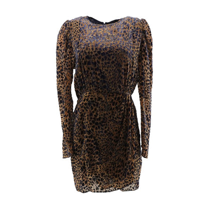 Tan Animal Print Midi Dress