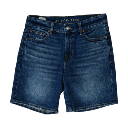 Blue Solid Denim Shorts