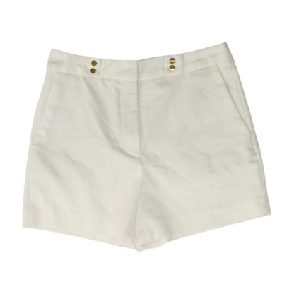 White Solid Chino Shorts