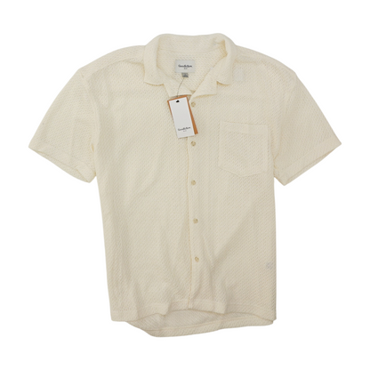 Ivory Solid Short Sleeve Button Down